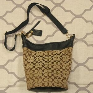 Coach Tan and Black Crossbody Bag